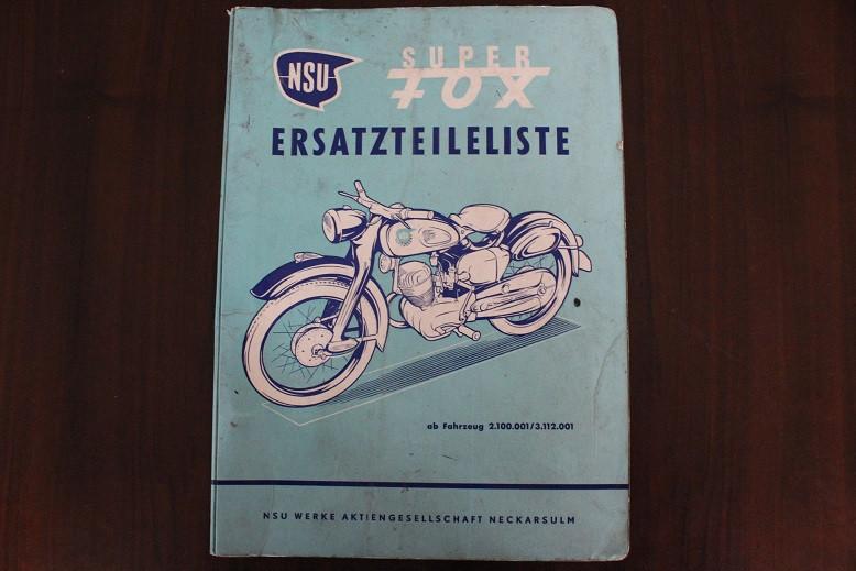 NSU Super Fox 1956 motorrad ersatzteil liste, Ophalen of Verzenden, Overige merken