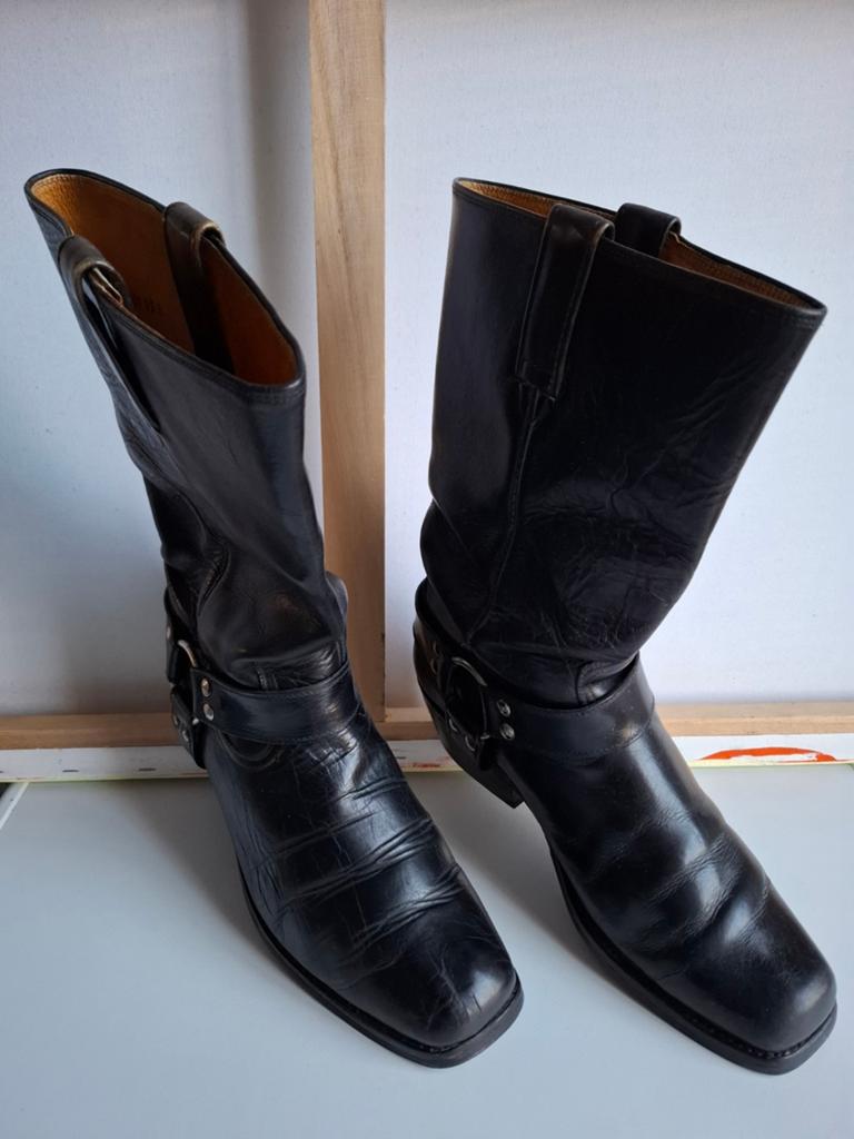 Zwarte leren cowboylaarzen maat 42, Kleding | Heren, Schoenen, Onbekend, Zwart, Boots, Ophalen of Verzenden