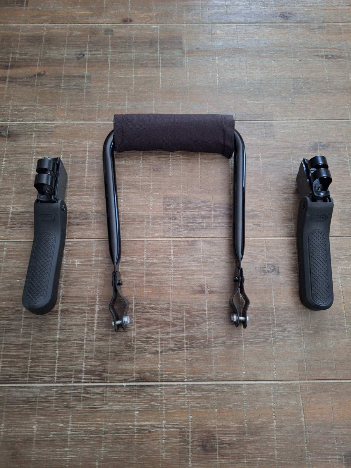 Z.g.a.n. Rugsteun en voetsteunen voor achterop de fiets, Ophalen, Achterzitje, GMG, Voetsteuntjes