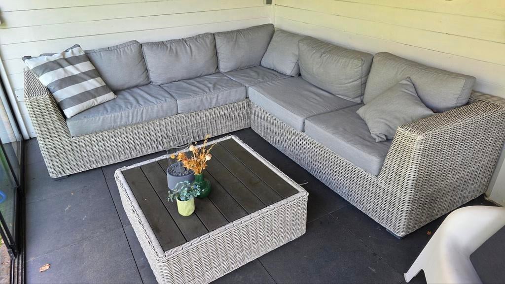 7Beach Club Loungeset 270x260cm met salontafel 90x90cm, Tuin en Terras, Tuinsets en Loungesets, 5 zitplaatsen, Gebruikt, Bank