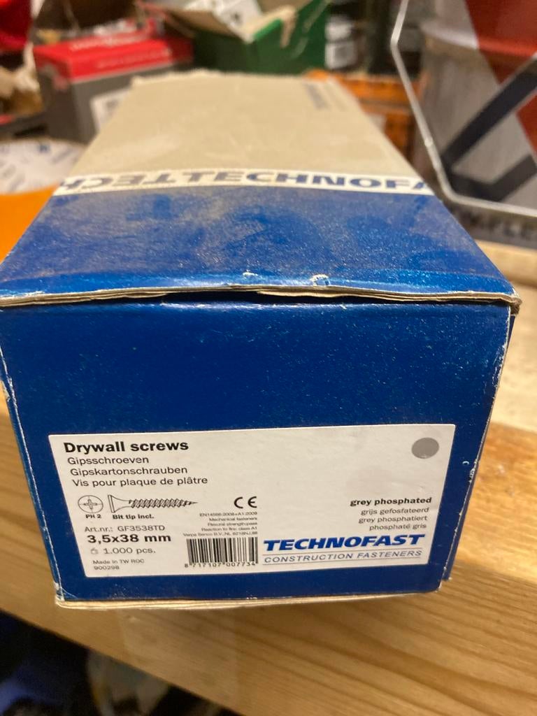 Gipsplaatschroeven 3,5 x 38 mm fijne draad, Ophalen, Nieuw, Minder dan 50 mm, Schroeven