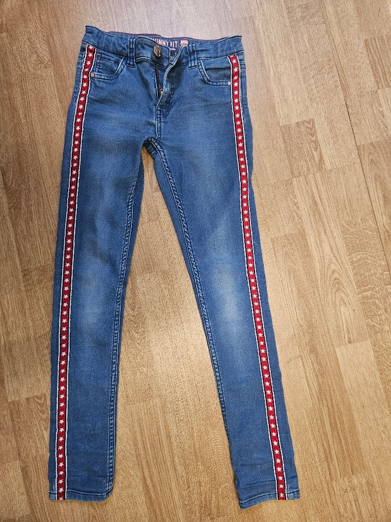 Leuke spijkerbroek van Hema, skinny fit maat 140, Broek, Gebruikt, Meisje, Ophalen of Verzenden