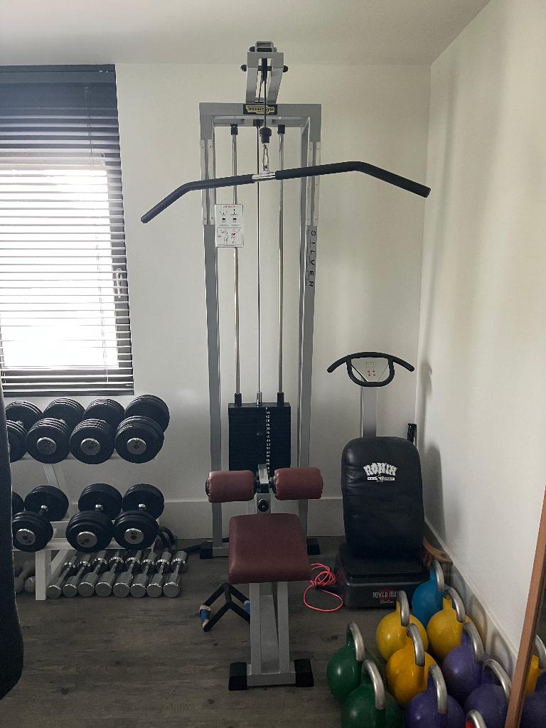 Technogym Lat Pulldown / Low Row Professionele kwaliteit, Sport en Fitness, Ophalen, Gebruikt, Krachtstation, Rug