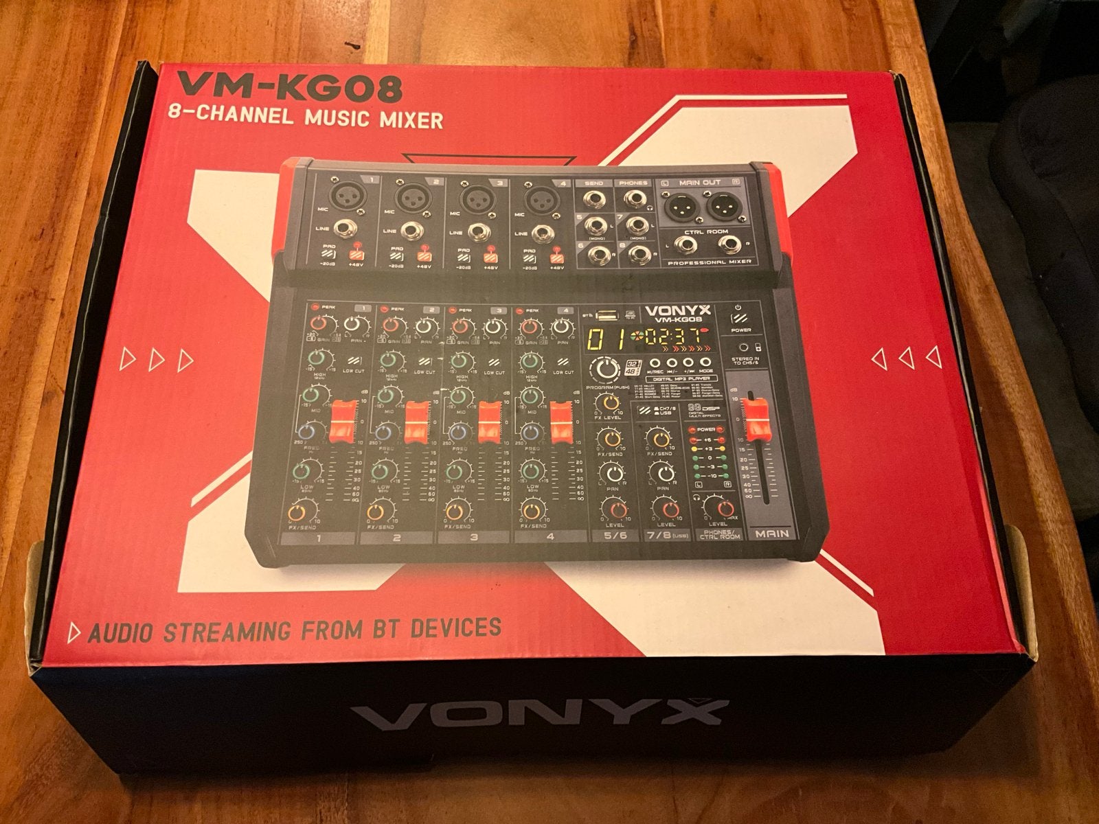 Vonyx VM-KG08 8-kanaals mixer - Nieuw in doos, Ophalen of Verzenden, Nieuw, 5 tot 10 kanalen, Microfooningang