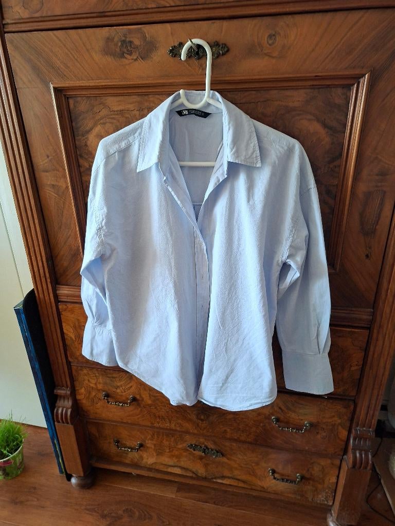 Zara l.blauwe blouse S, Blauw, Zara, Ophalen of Verzenden, Zo goed als nieuw