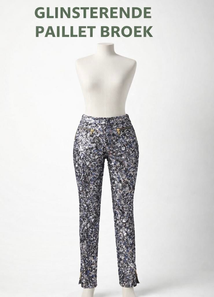 Glinsterende Paillet Broek Josh V, Zwart, Nieuw, Ophalen of Verzenden, Maat 34 (XS) of kleiner