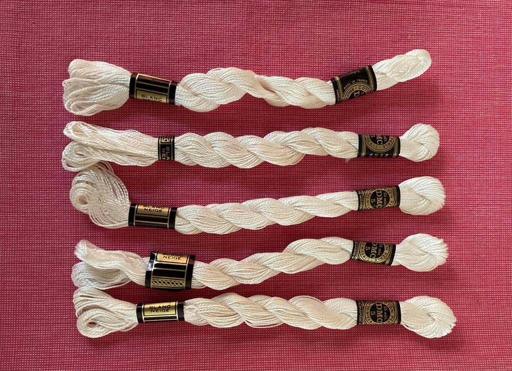 Perle garen DMC wit, Ophalen of Verzenden, Borduurgaren of Zijde