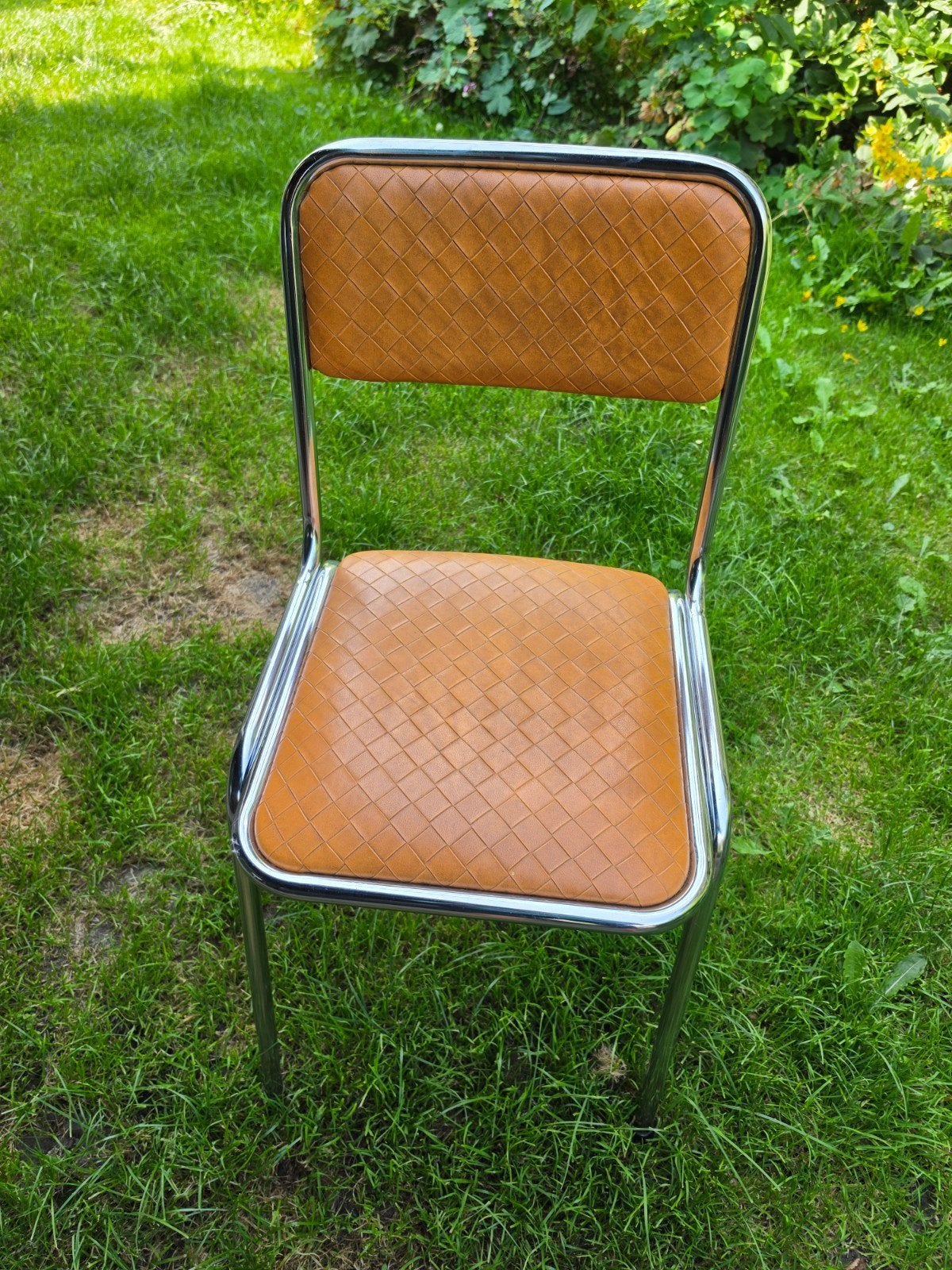 Vintage Tavo stoel - Made in Belgium, Gebruikt, Bruin, Eén, Metaal