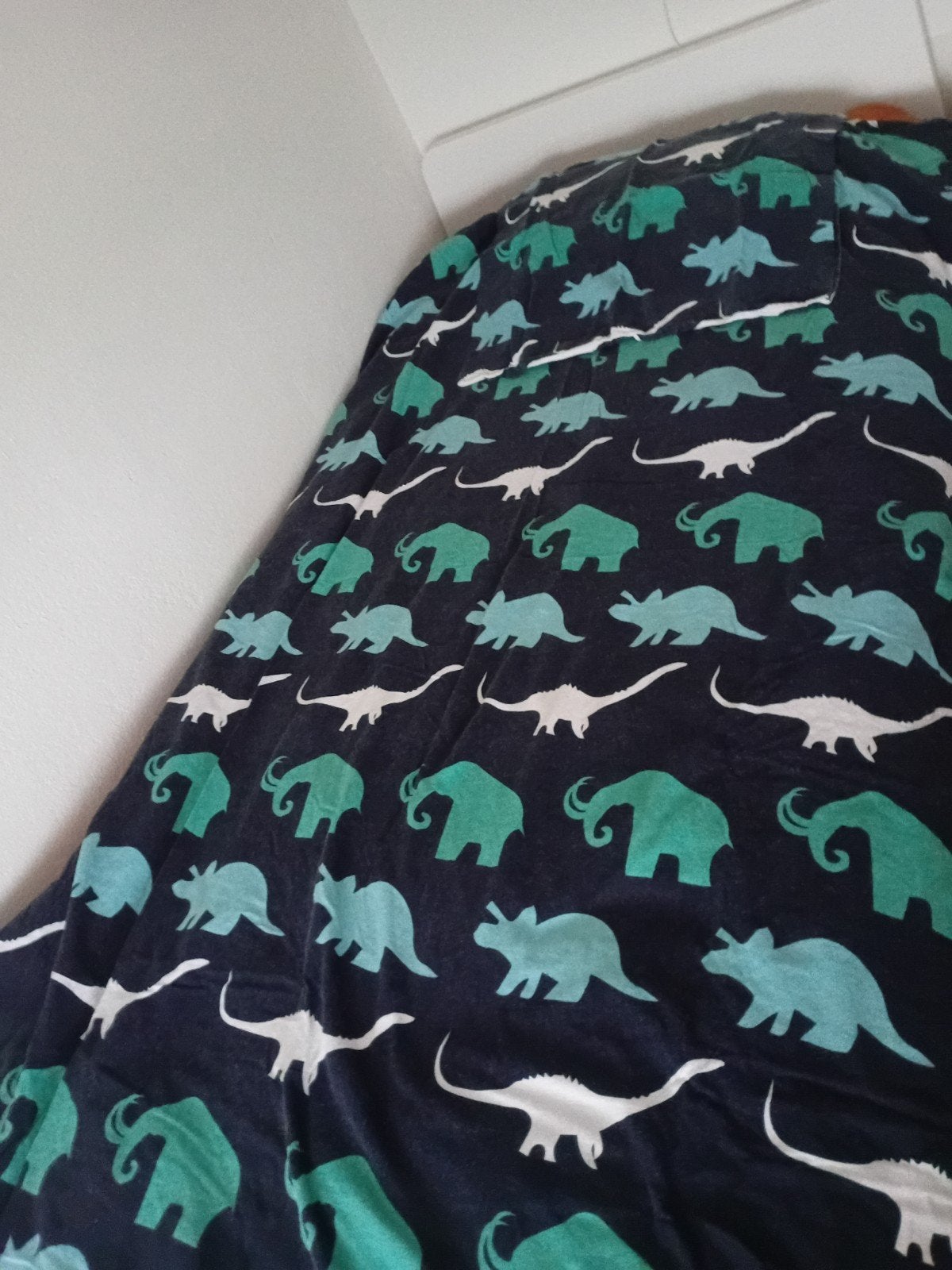 Dino dekbedhoes 1.persoons flanel, Ophalen of Verzenden, Blauw, Dekbedovertrek
