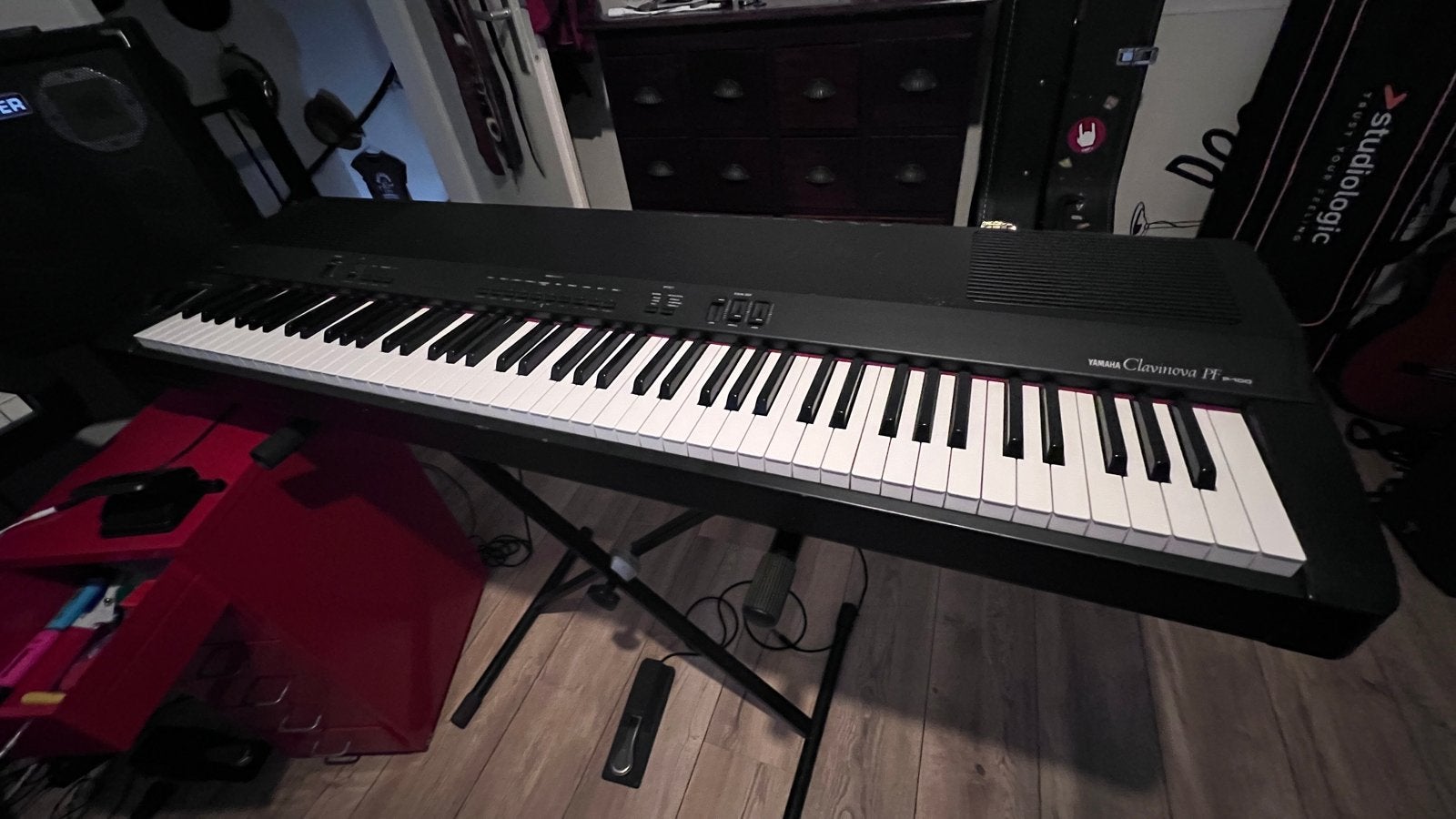 Yamaha Clavinova PF-100 digitaal piano incl. voetpedaal, Ophalen, Gebruikt, Zwart, Digitaal