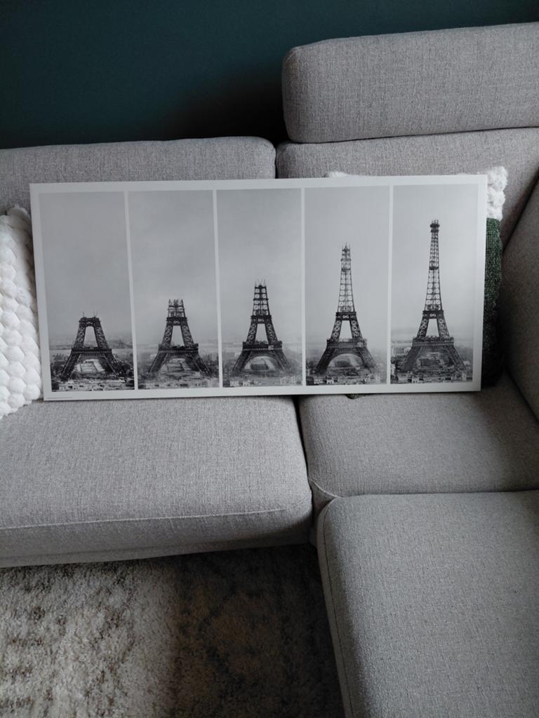Eiffeltoren constructie canvas - Zwart-wit, Ophalen of Verzenden, Zo goed als nieuw, 100 tot 125 cm, Print