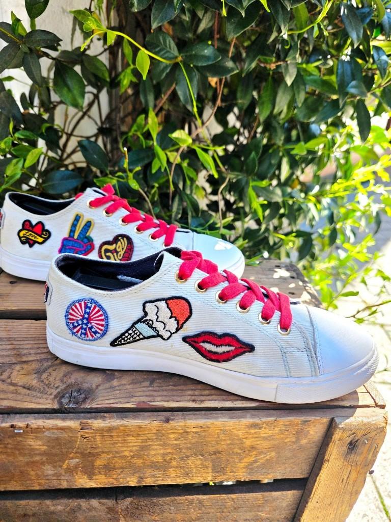 YV9573:Tommy Hilfiger x Gigi Hadid Patchwork Sneakers, Tommy Hilfiger x Gigi, Unknown, Wit, Unknown