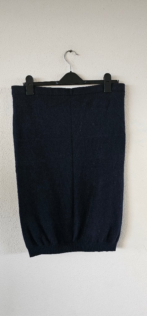 FFC Donkerblauwe Gebreide cashmere Rok - Maat xxl (130125), Kleding | Dames, Rokken, Blauw, Maat 46/48 (XL) of groter, Ophalen of Verzenden