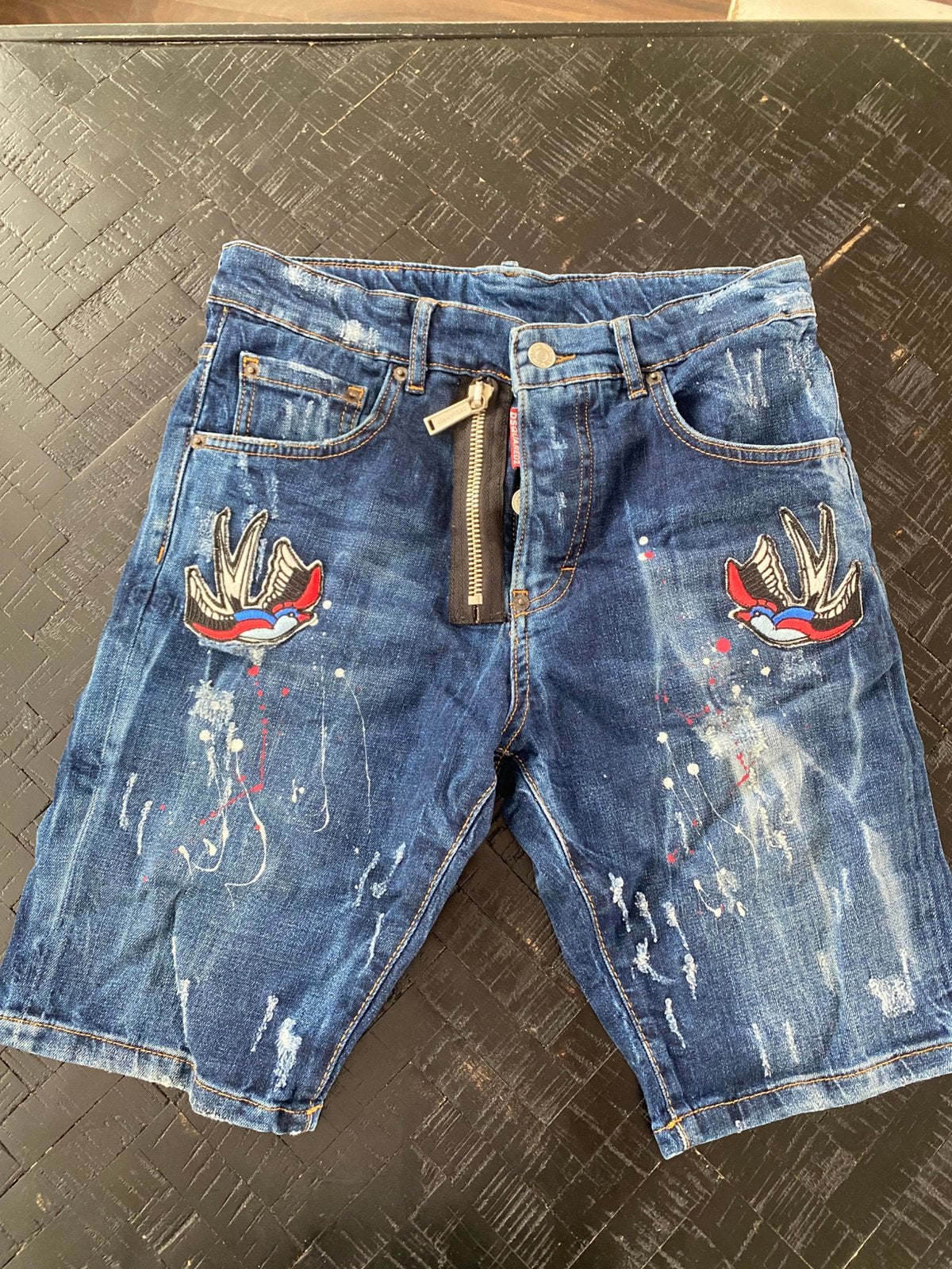 Dsquared2 korte spijkerbroek, Ophalen of Verzenden, Zo goed als nieuw, Blauw