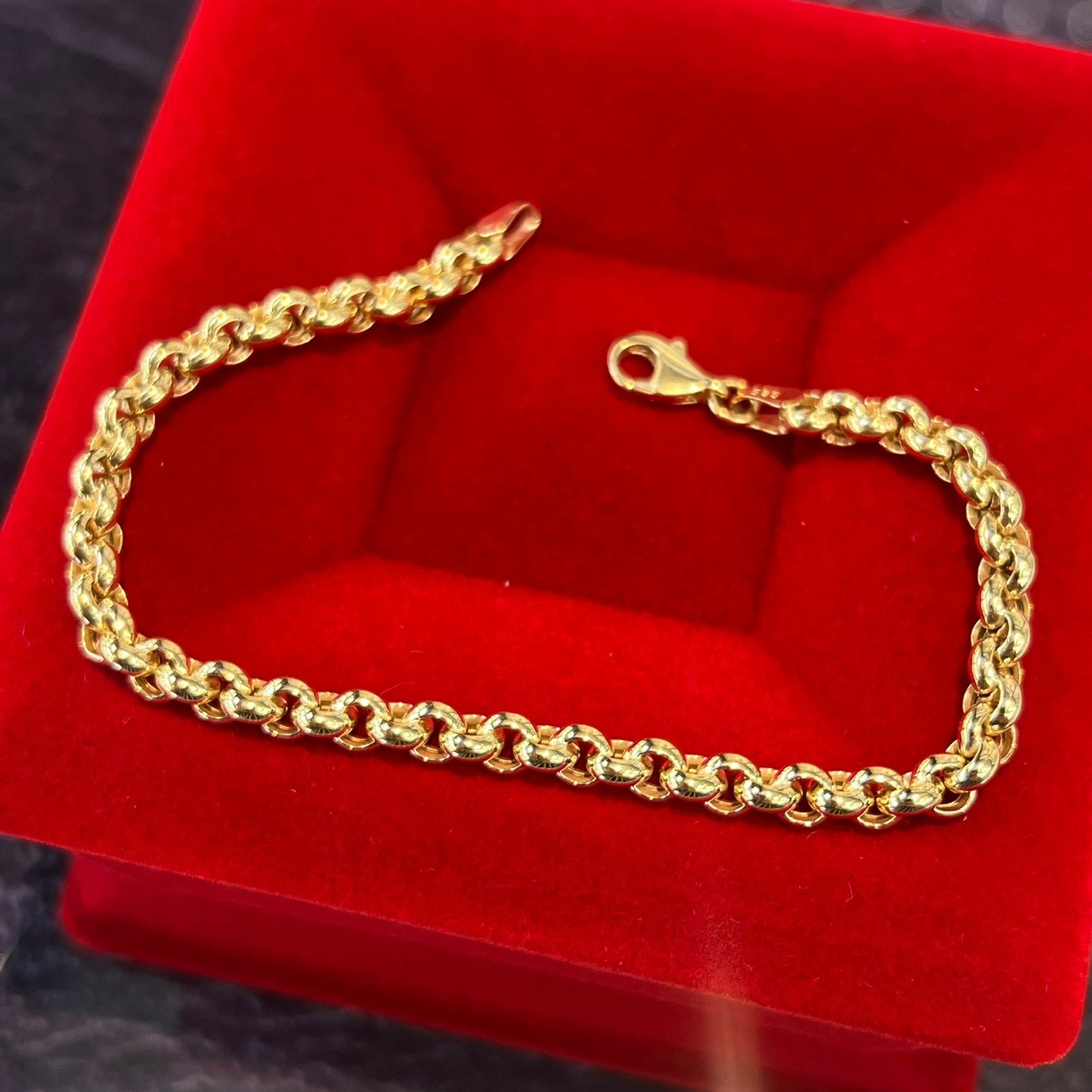 14 karaat gouden armband jasseron schakel, Ophalen of Verzenden, Zo goed als nieuw, Goud