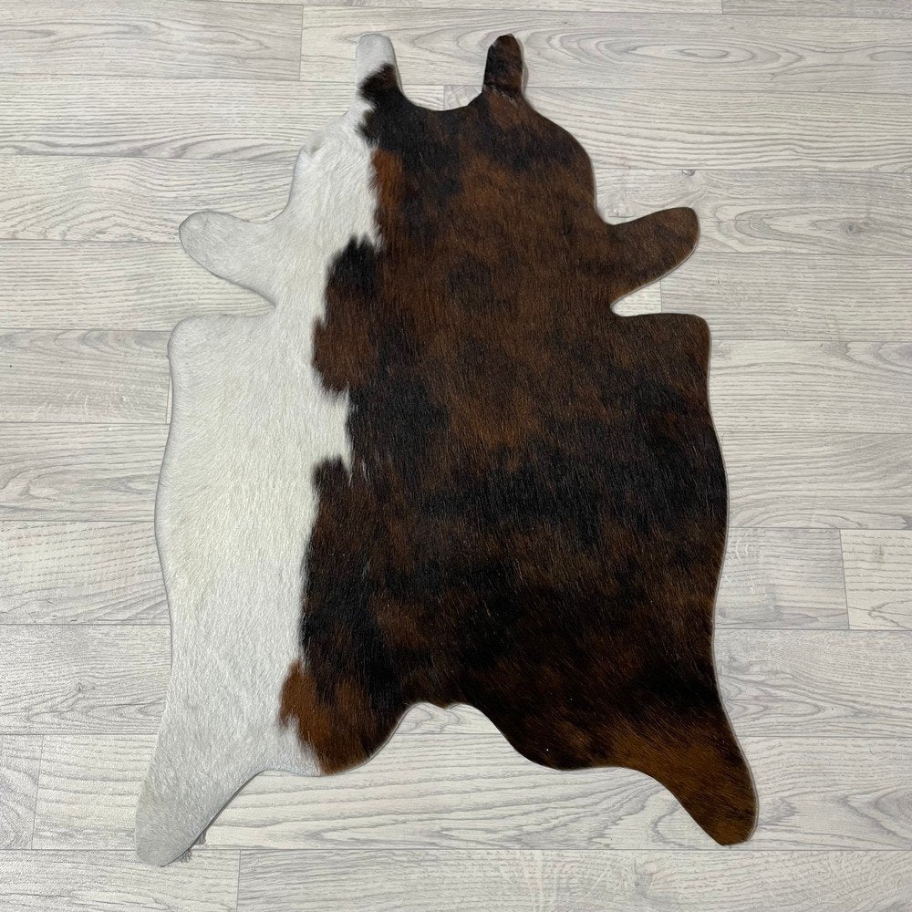 Mini koeienhuid bruin wit zwart 90x60cm #418 | Lederstore, Nieuw, Overige vormen, Zwart, 50 tot 100 cm