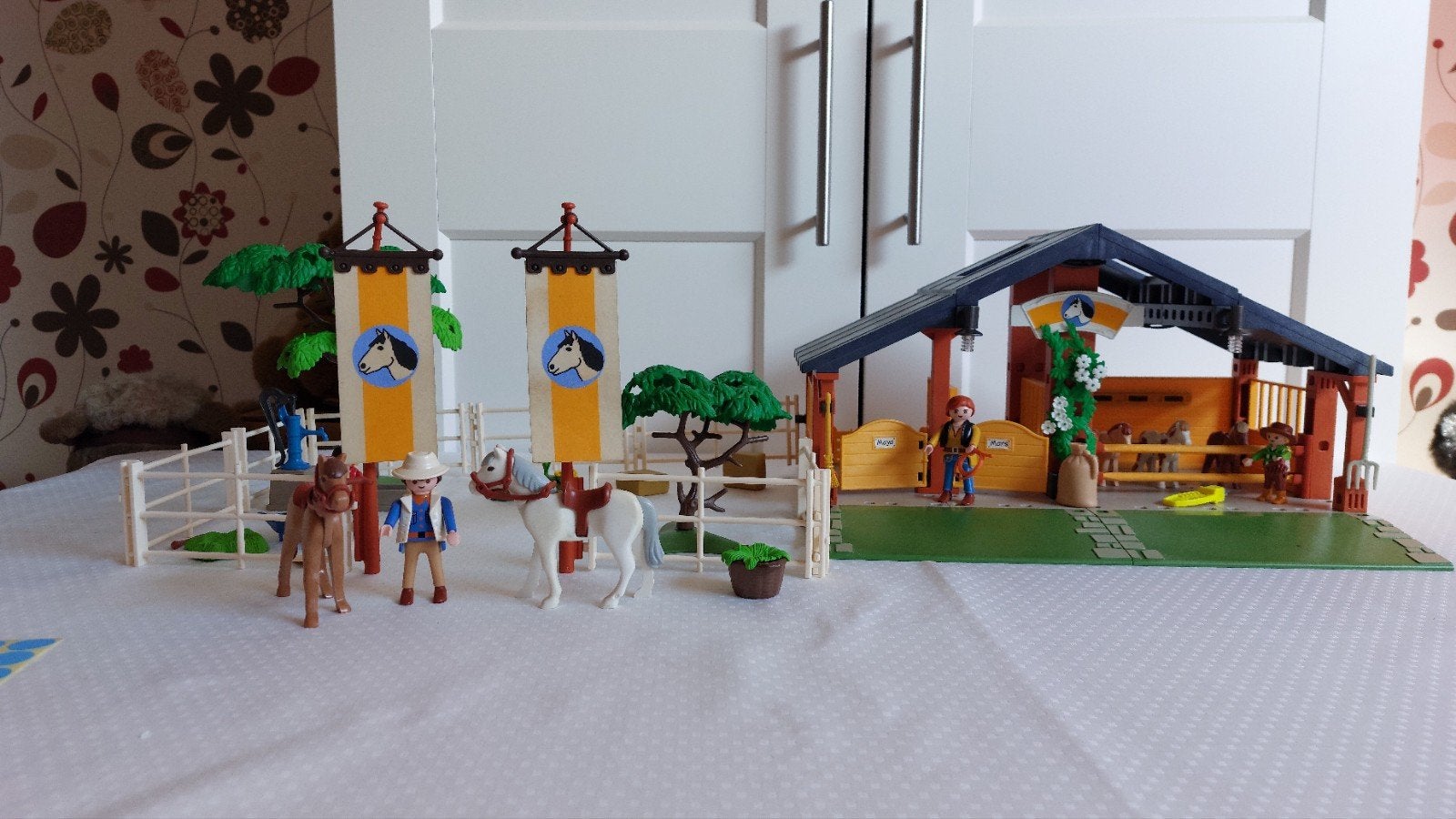 Playmobil Manege Set 3120 met paarden en figuren, Gebruikt, Gebouw, Complete set, Ophalen of Verzenden