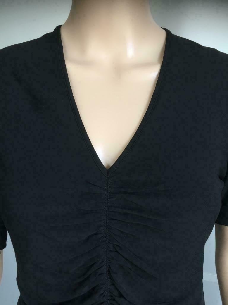 D338 Origineel Burberry: maat S=36 zwart  top shirt, Zwart, Ophalen of Verzenden, Zo goed als nieuw, Maat 36 (S)