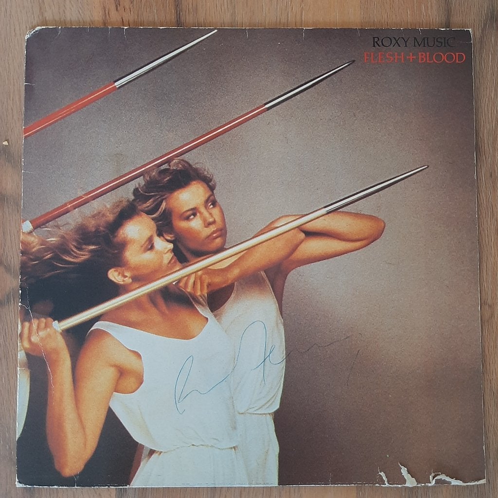 LP Roxy Music – Flesh + Blood, GESIGNEERD!!!, Cd's en Dvd's, Vinyl | Rock, Gebruikt, Gesigneerd, Ophalen of Verzenden, 12 inch