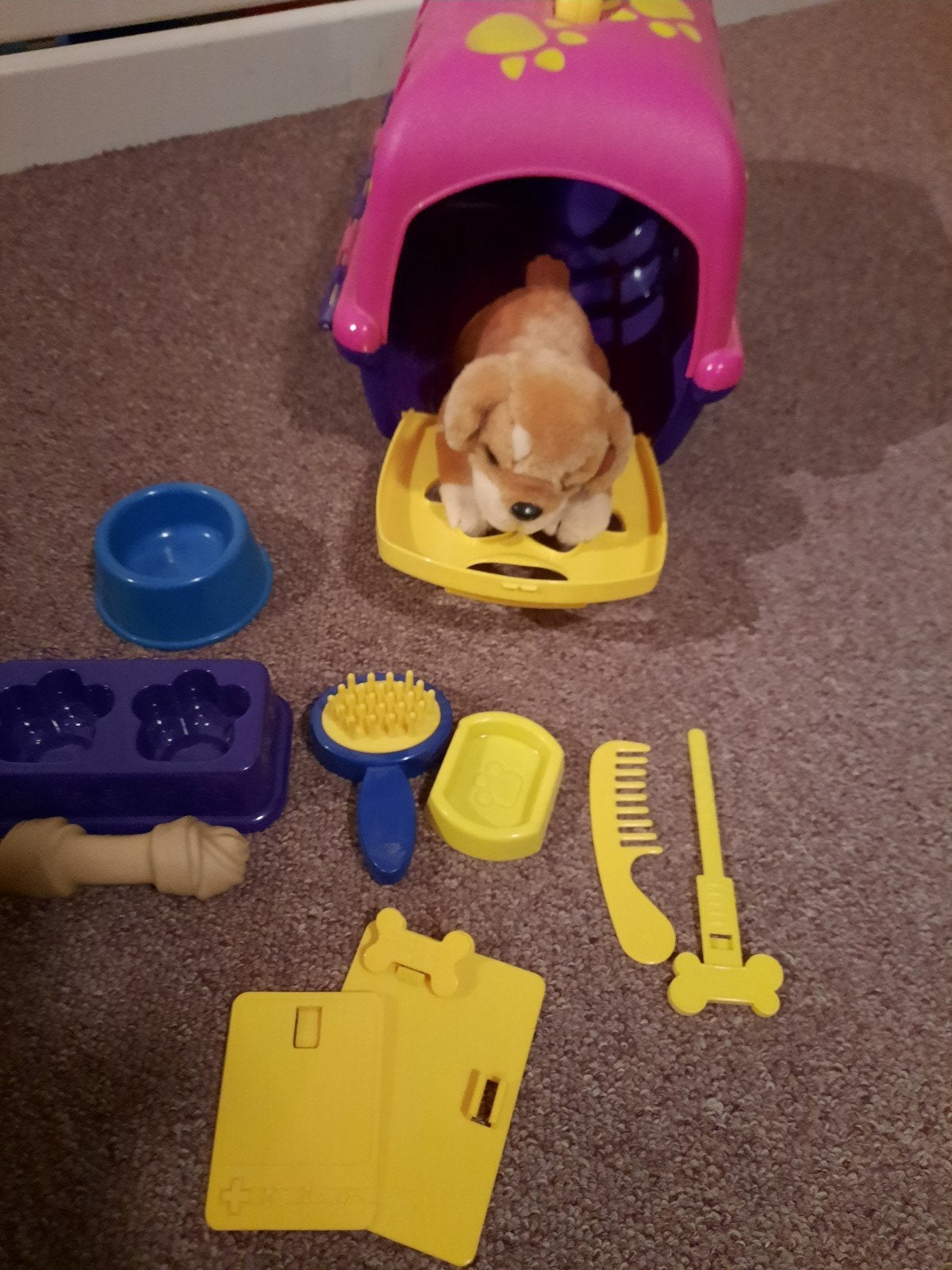 Hondenbench speelgoed met puppy en accessoires, Ophalen of Verzenden, Gebruikt, Jongen of Meisje