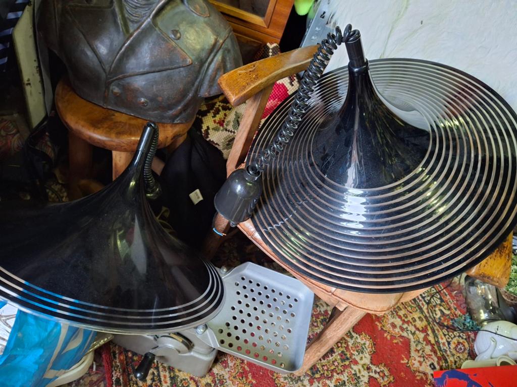 2x Vintage Space Age Heksenhoed Lampen, Ophalen of Verzenden