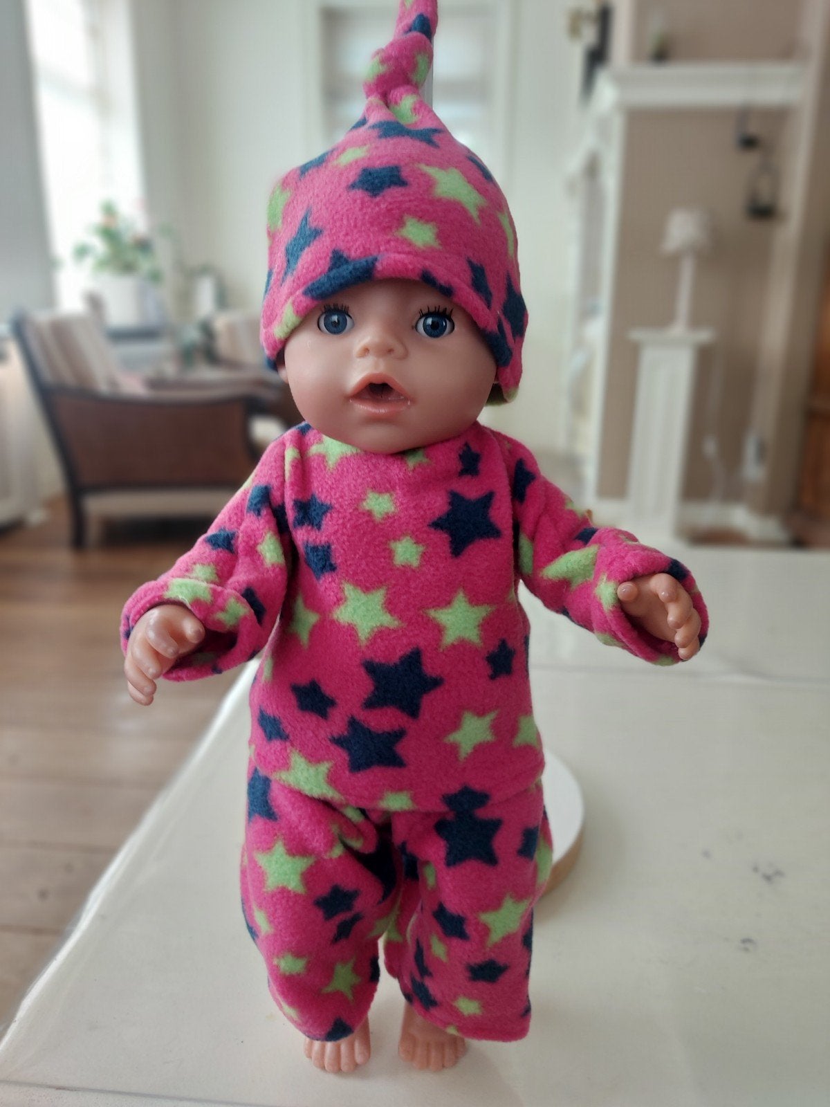 Warme 3 delig fleece set baby born pop 43cm, Ophalen of Verzenden, Nieuw, Babypop