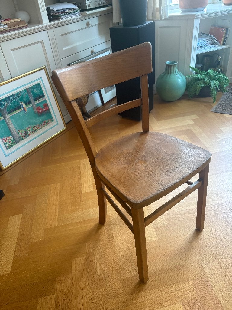Houten café stoel - Klassiek en stevig, Ophalen, Gebruikt, Bruin, Klassiek