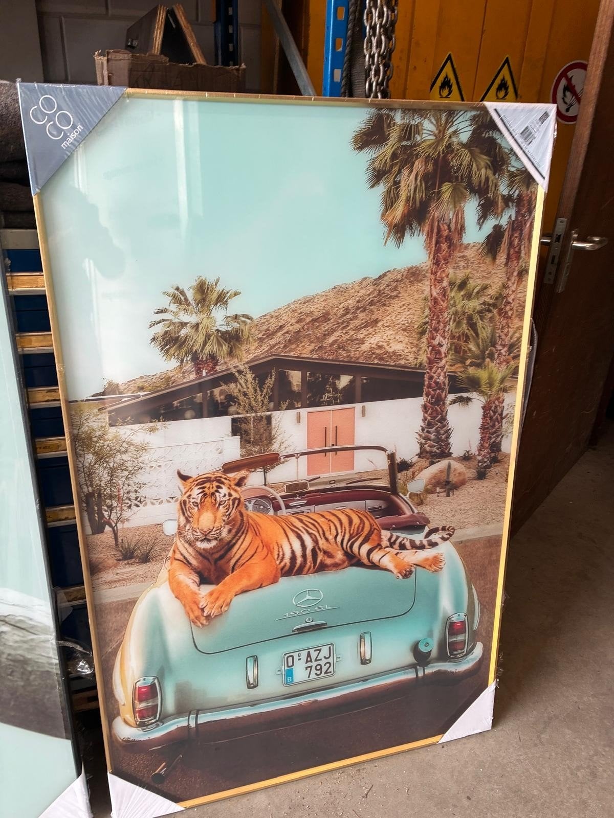 Schilderij tijger op de auto, Ophalen, Oorspronkelijke maker, Nieuw, Schilderij