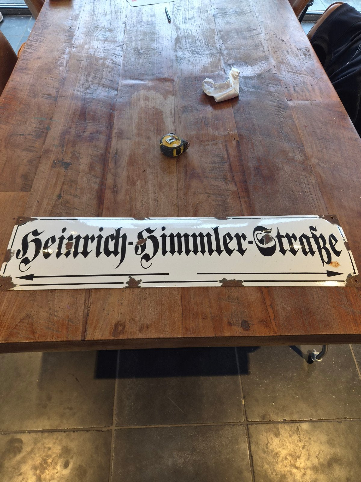 Emaille Straatnaambord "Heinrich-Himmler-Straße", Antiek en Kunst, Ophalen of Verzenden