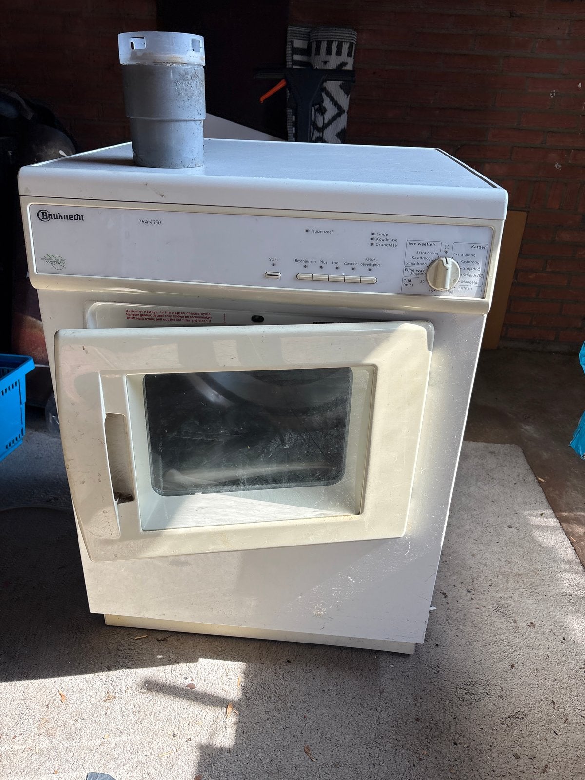 Bauknecht TRA 4150 Luchtafvoer Wasdroger, Witgoed en Apparatuur, Wasdrogers, 6 tot 8 kg, Gebruikt, Luchtafvoer, Ophalen of Verzenden