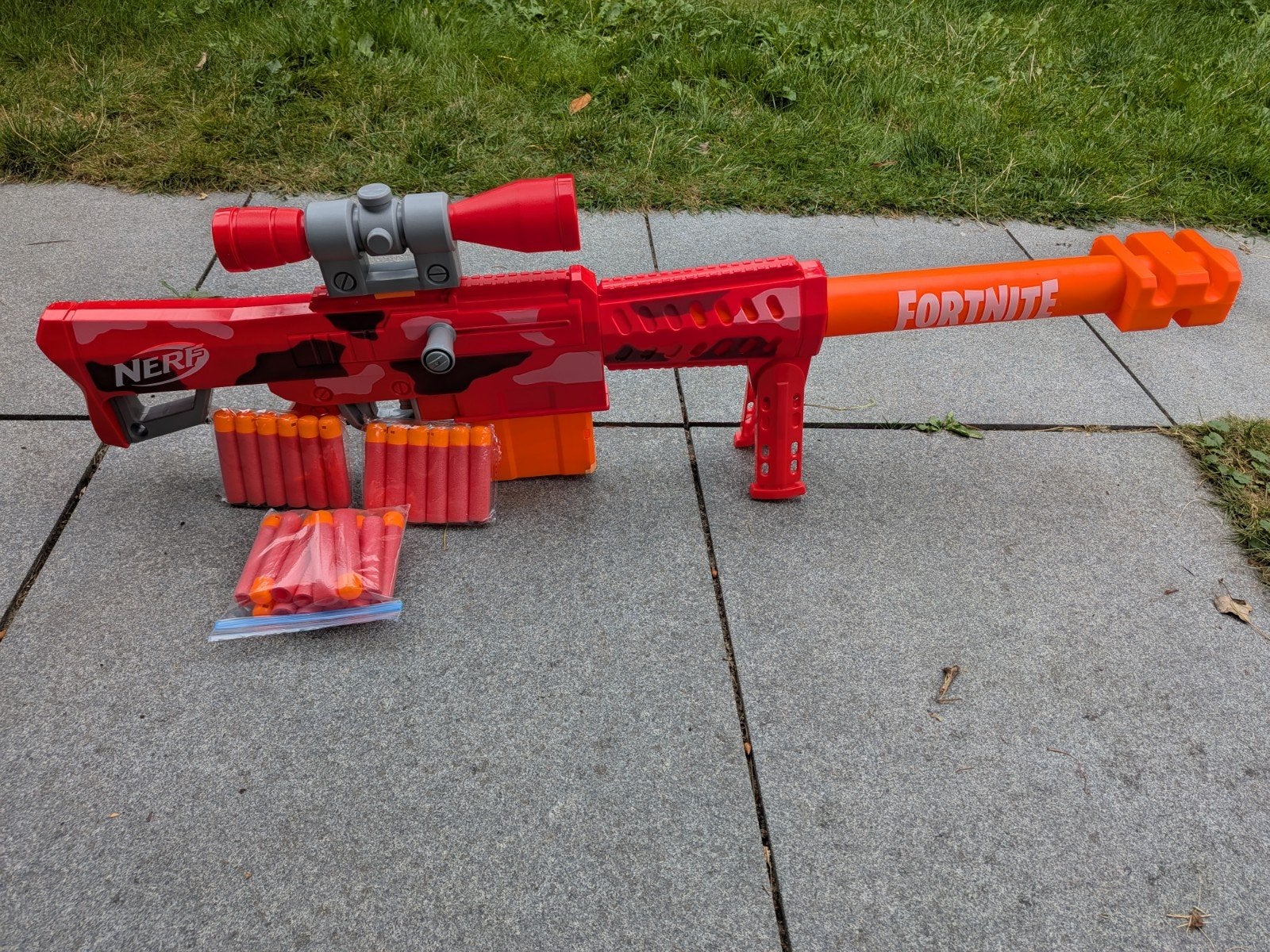 Nerf Fortnite Heavy SR Blaster Sniper met veel pijltjes, Ophalen, Zo goed als nieuw