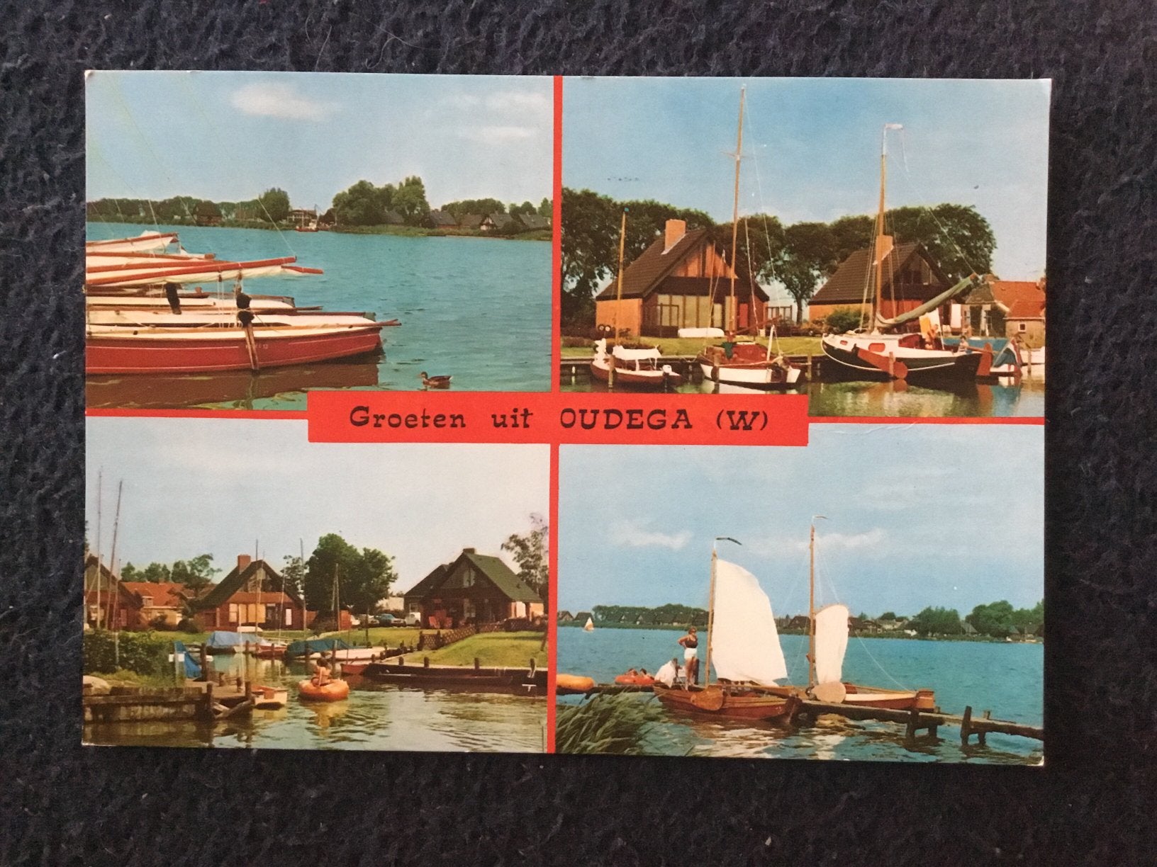 Ansichtkaart Groeten uit Oudega (W) - Friesland, Ophalen of Verzenden, 1960 tot 1980, Gelopen, Friesland