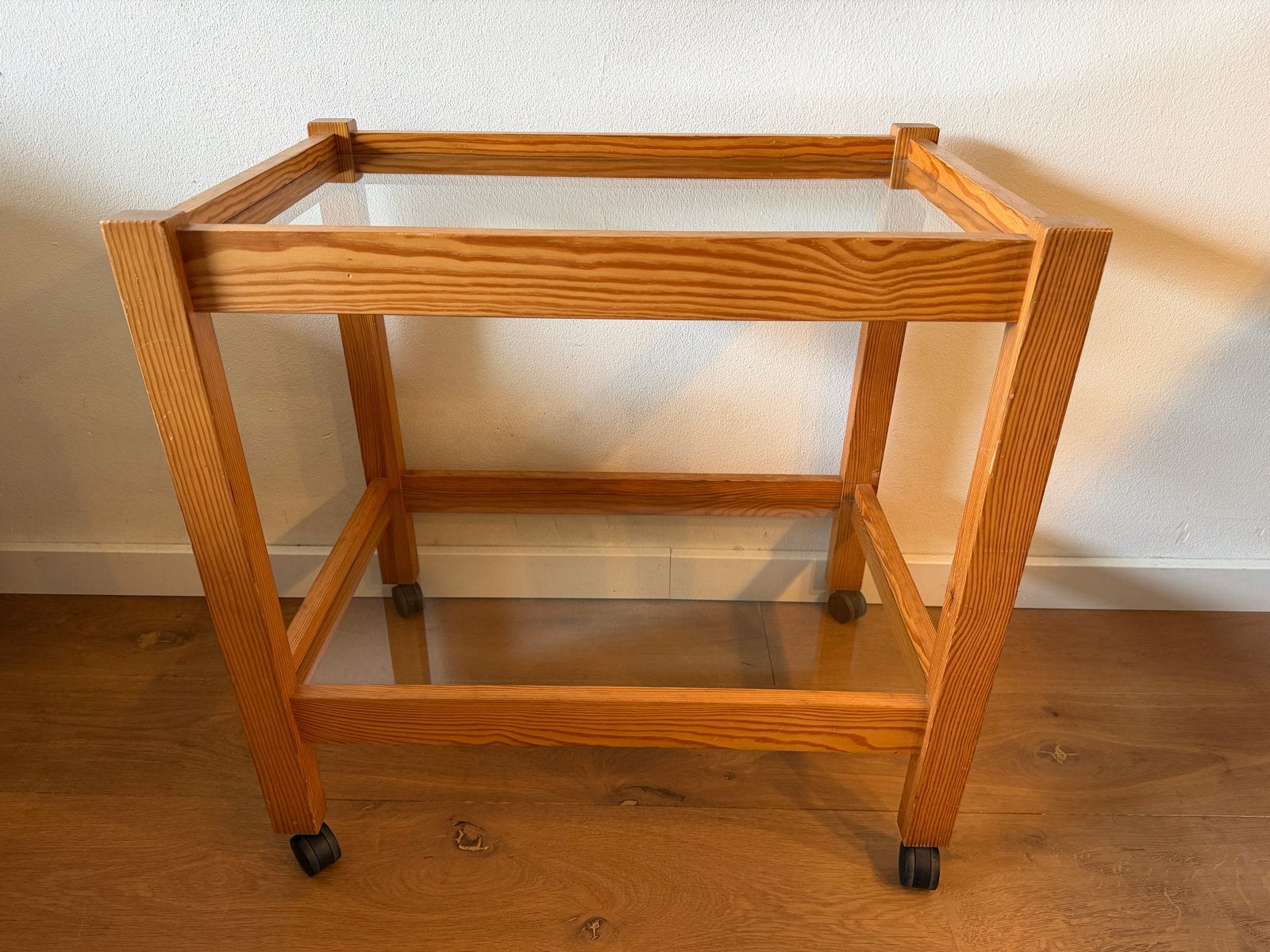 Dit is een vintage IKEA 'Teie' serveerwagen, Gebruikt, Vintage, 55 tot 75 cm, Rechthoekig