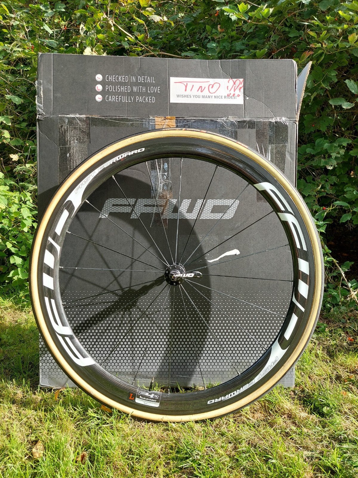 FFWD F4R Carbon Voorwiel + Challenge Band - In Doos, Wiel, Ophalen of Verzenden, Racefiets, Carbon