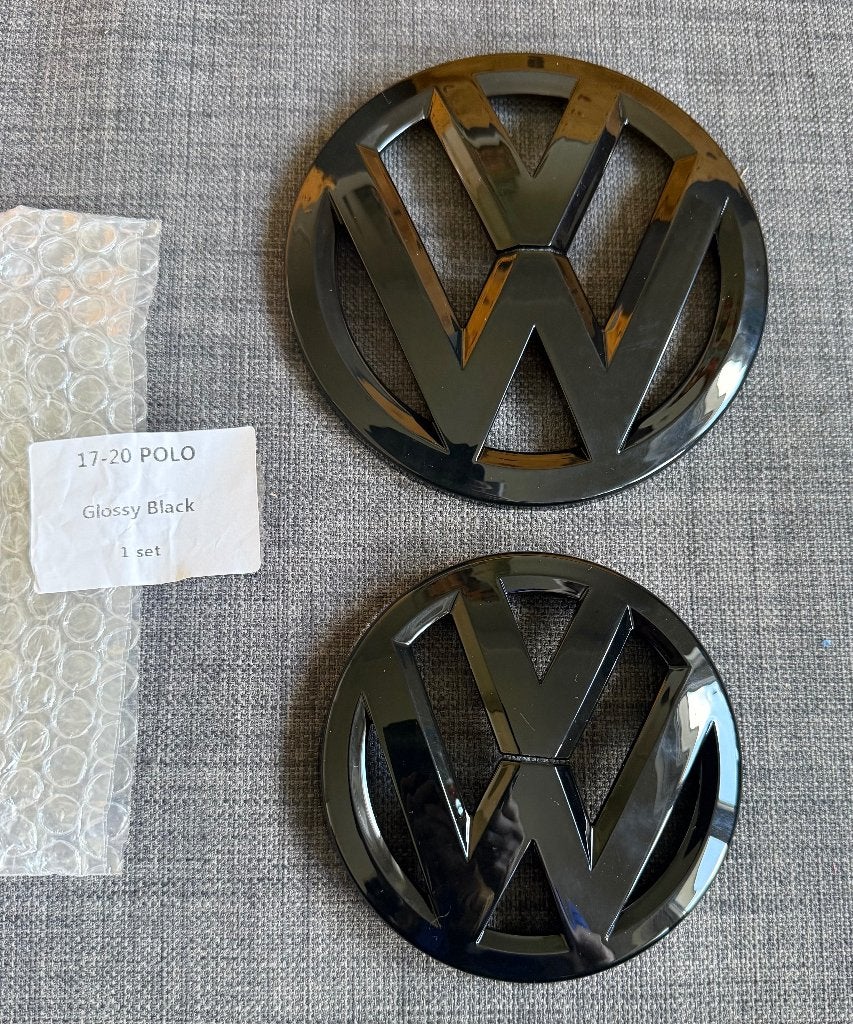 Volkswagen Polo AW (2017-2020) Embleem Set - Glossy Black, Ophalen of Verzenden, Nieuw, Volkswagen