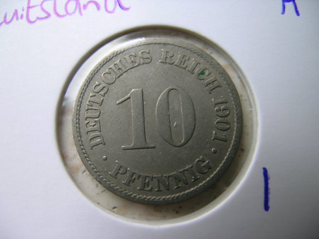 10 Pfennig 1901 A Duitsland (nr 1), Ophalen of Verzenden, Duitsland, Losse munt