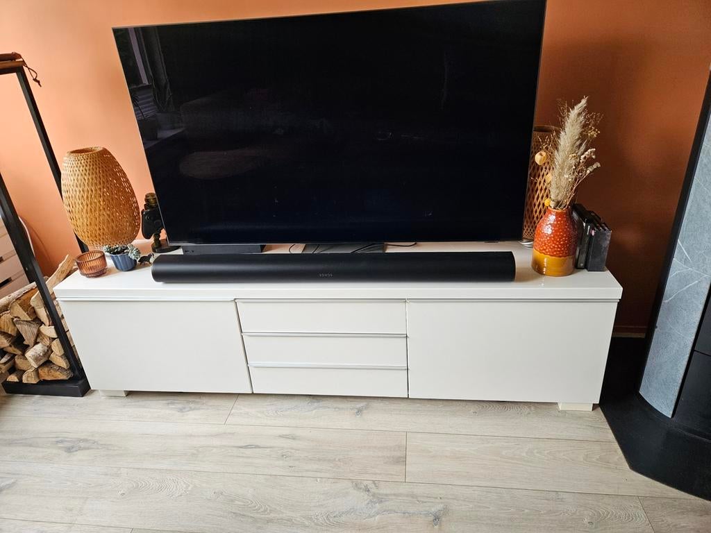 Wit ikea TV-meubel BESTÅ BURS, Huis en Inrichting, Ophalen, Overige materialen, 150 tot 200 cm, Zo goed als nieuw
