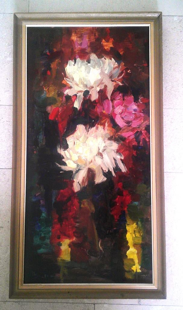 Expressief - Bloemen ca. 1950 - onduidelijk gesigneerd, Ophalen of Verzenden