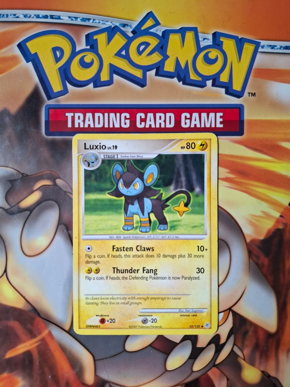 Luxio 52/130 Diamond&Pearl base set pokemon kaart, Ophalen of Verzenden, Gebruikt, Losse kaart