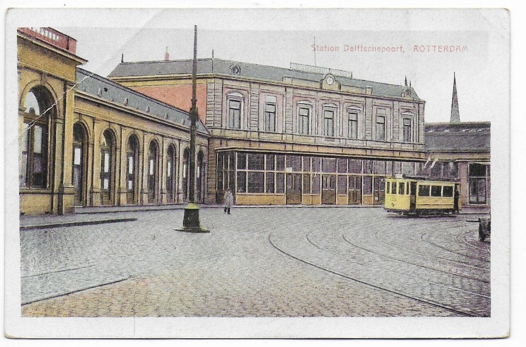 Rotterdam Station Oude Ongelopen Ansichtkaart (B5506), Ophalen of Verzenden, 1920 tot 1940, Ongelopen, Zuid-Holland