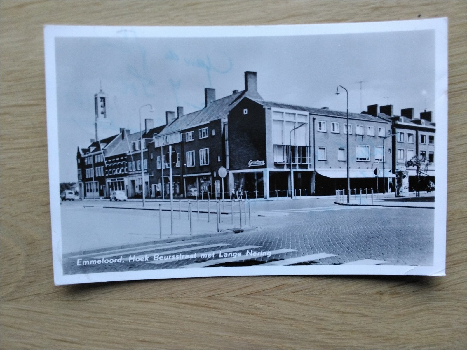 Emmeloord, Hoek Beursstraat met Lange Nering., Verzenden, 1940 tot 1960, Gelopen, Flevoland