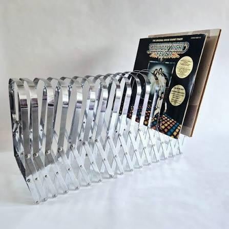 Harmonica Vinyl Tijdschrift Rek Luther Evans Vintage Design, Huis en Inrichting, Woonaccessoires | Krantenbakken en Lectuurbakken