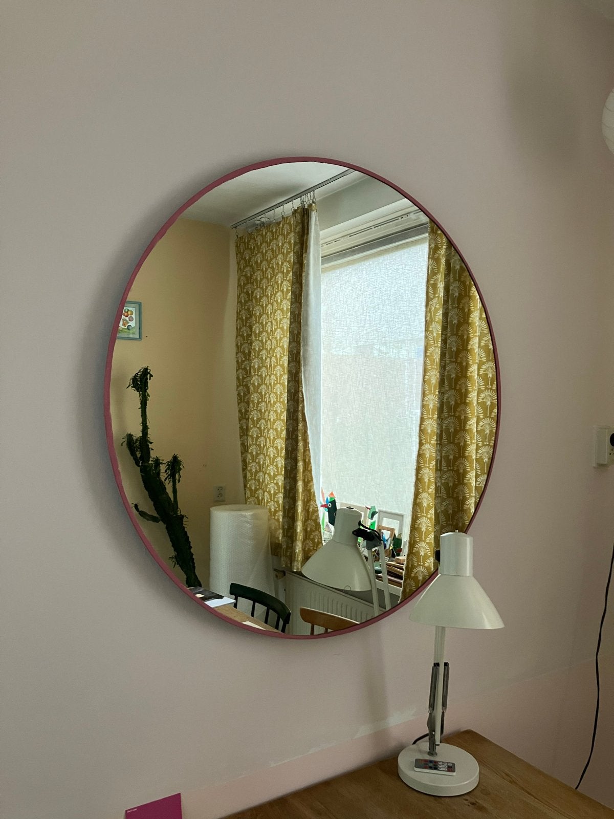 Ronde spiegel diameter 1 m met LED-verlichting, Huis en Inrichting, Ophalen, Gebruikt, 100 tot 150 cm, Rond