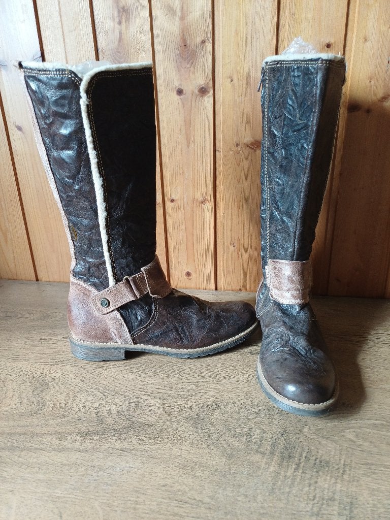 Gave hoge leren laarzen, lage hak. mt 38. Merk Gattino NIEUW, Hoge laarzen, Bruin, ., Nieuw