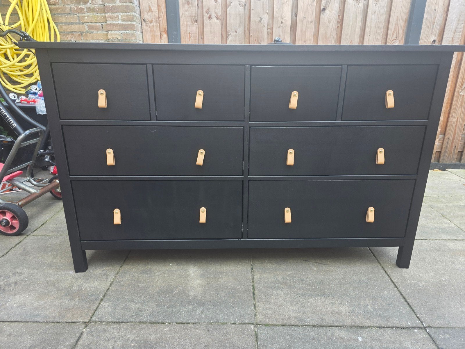 IKEA Hemnes Ladenkast - Mat Zwart met 8 Laden, Ophalen, 100 tot 150 cm, 5 laden of meer, 100 tot 150 cm