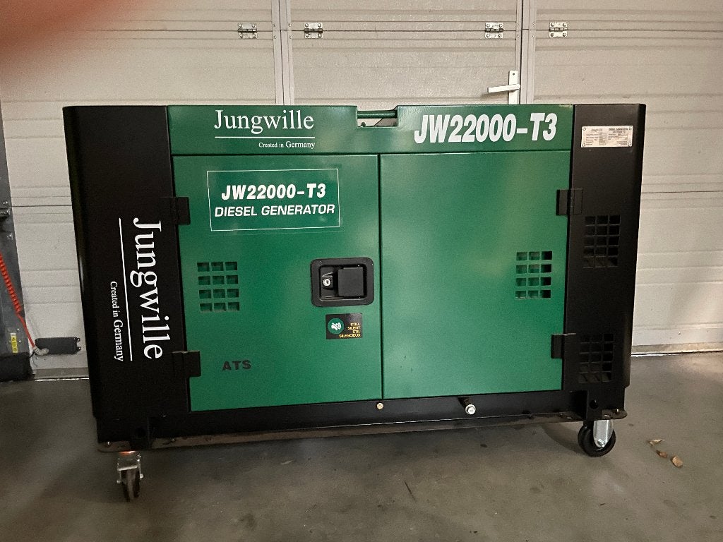 Jungwille JW22000-T3 Dieselgenerator 20.5 kVA met ATS, Doe-het-zelf en Verbouw, Ophalen, Nieuw, 10 tot 30 kVA, Elektrisch startend