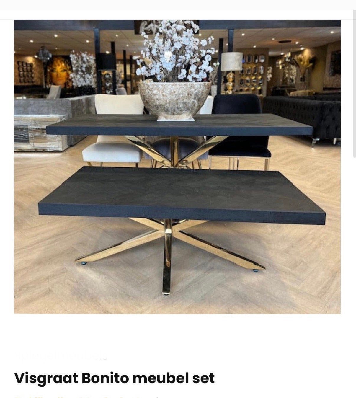 Visgraat Bonito meubel set - Zo goed als nieuw in doos, Ophalen, 100 tot 150 cm, Spiegelmeubels, Vierkant