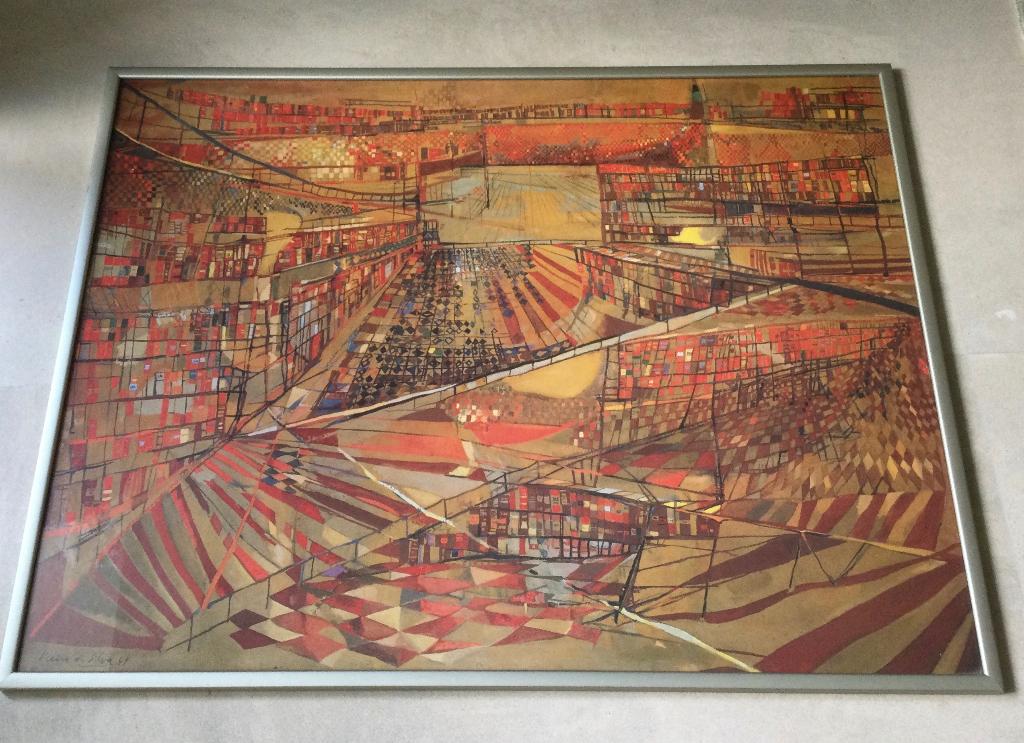Surrealistische art print van Maria Helena de Silva uit 1949, Antiek en Kunst, Ophalen