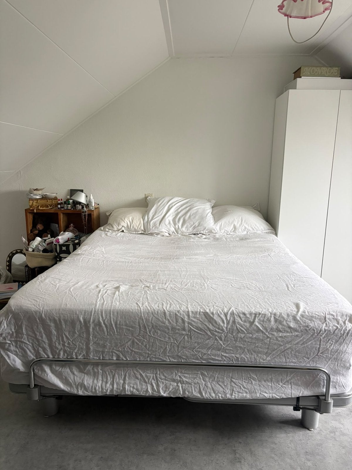 Auping tweepersoonsbed 2x 80x200, 1 elektrisch verstelbaar, Ophalen, Tweepersoons, Overige maten, 200 cm