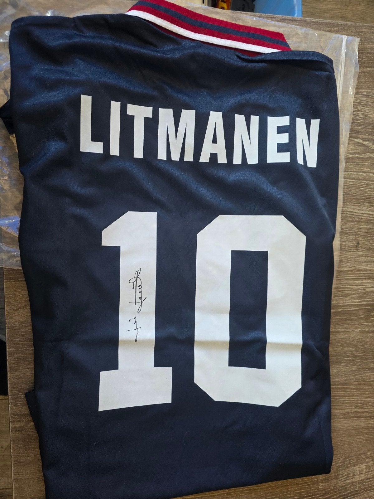 Gesigneerd Jari Litmanen Ajax shirt 1995, Shirt, Maat XL, Ophalen of Verzenden, Zo goed als nieuw